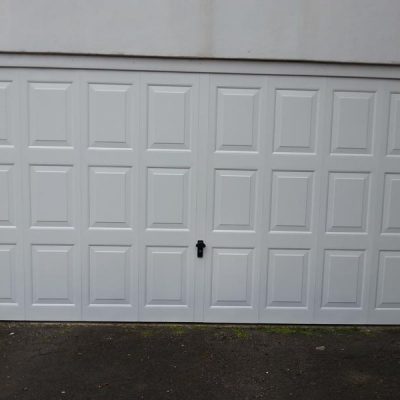 Large white garage door