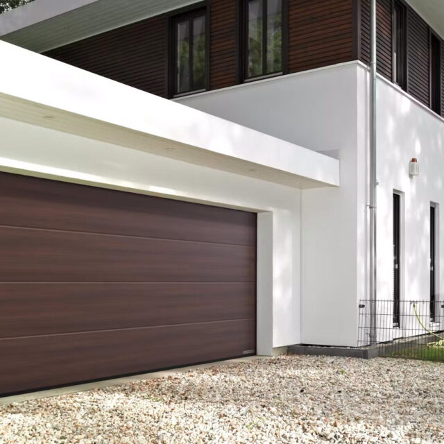 Brown Hormann garage door.